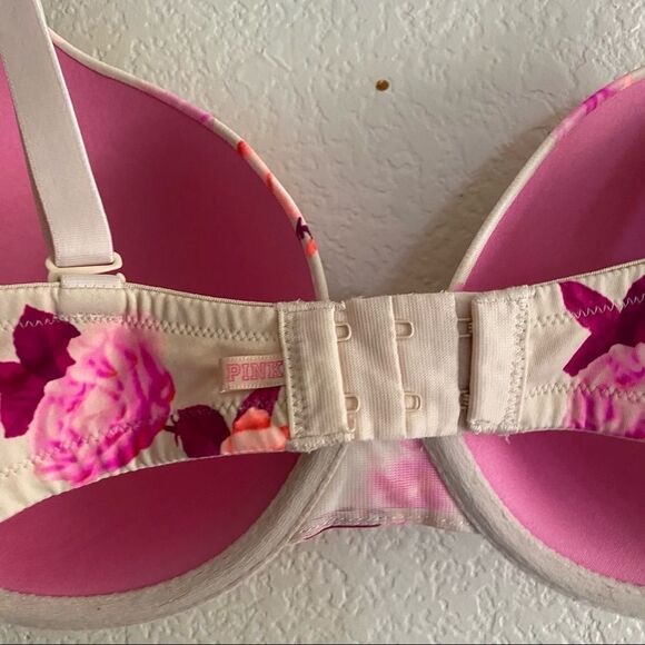 🍄 PINK Victoria’s Secret Tan and Pink Floral Bra - Picture 5 of 5